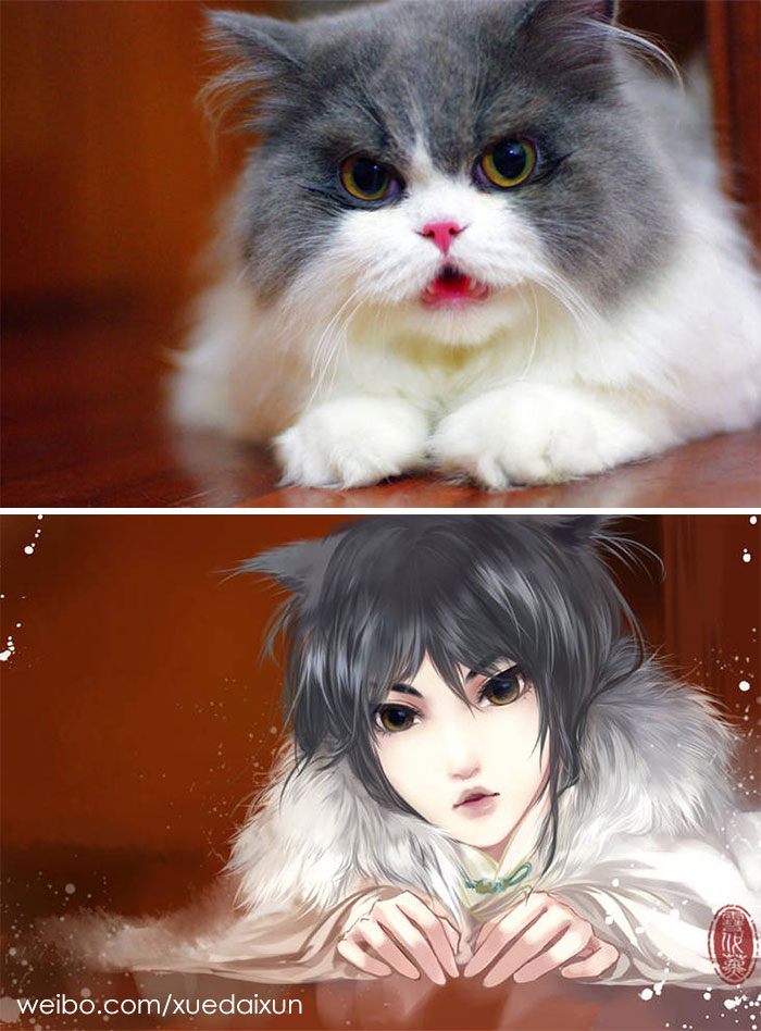 Chinese Artist Creates Human Version Of Adorable Kittens