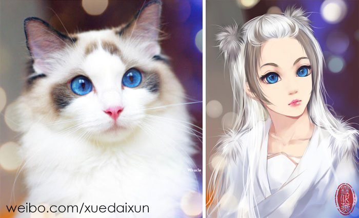 Chinese Artist Creates Human Version Of Adorable Kittens