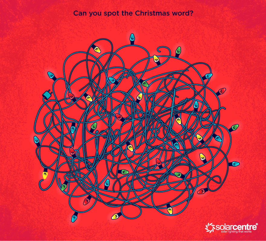 Can You Find The Hidden Words In The String Of Christmas Lights?