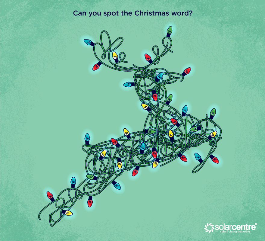 Can You Find The Hidden Words In The String Of Christmas Lights?