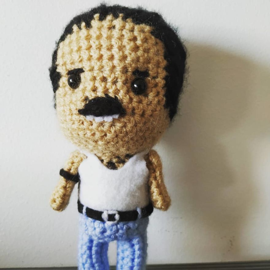 Crochet Freddie Mercury, David Bowie And Johnny Cash