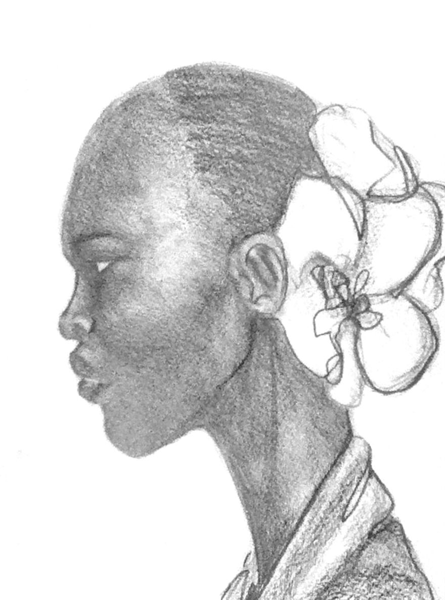 Black Woman W/ White Orchid - 2013