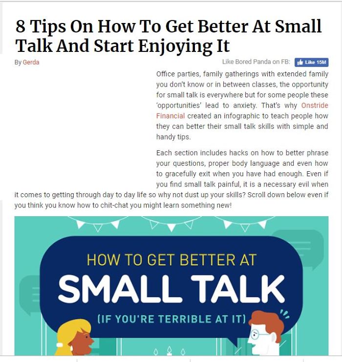 I Decided To Put Into Practice The "8 Tips On How To Get Better At Small Talks" Posted Here On Bp. And The Results Were Amazing. And That Last Phrase Was Totally Not A Clickbait.