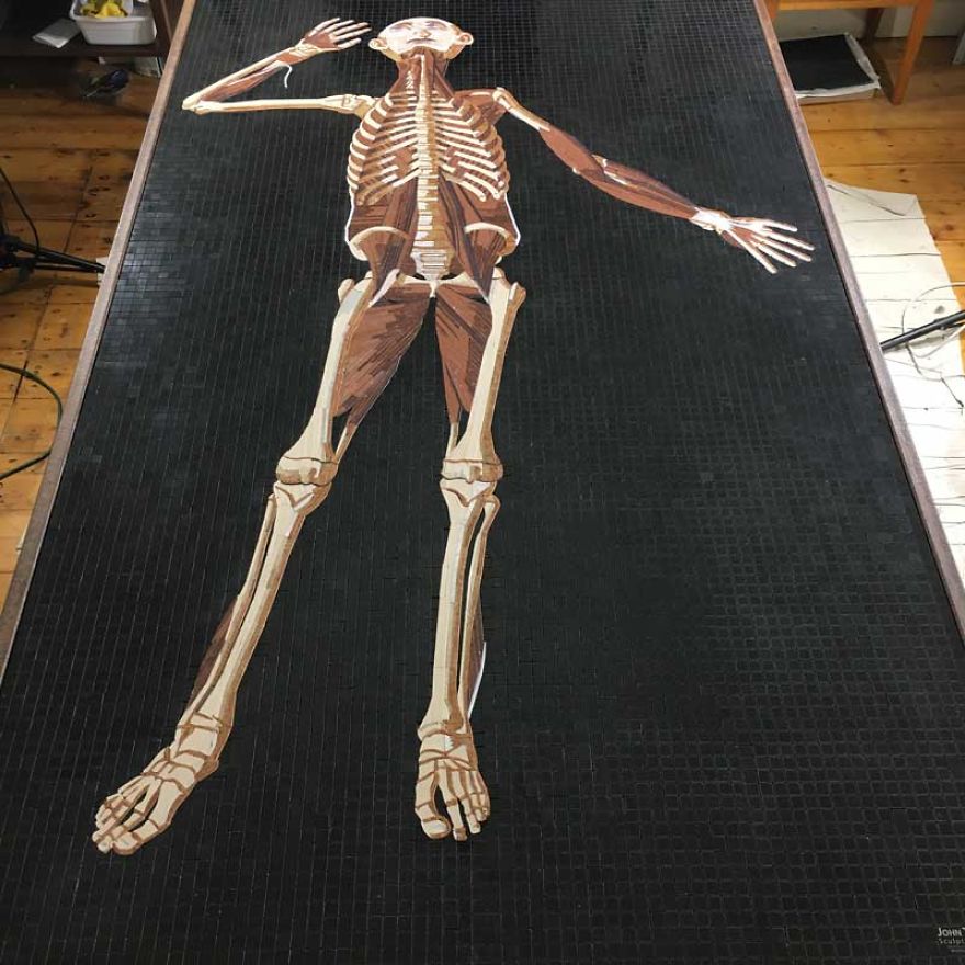 I Used Marble, Stone And Precious Gems To Create Realistic Mosaics Of 16th Century Anatomical Drawings