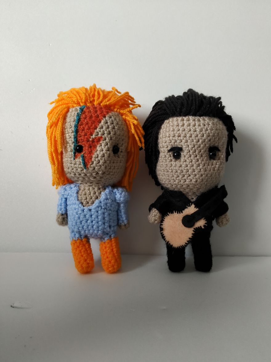 Crochet Freddie Mercury, David Bowie And Johnny Cash
