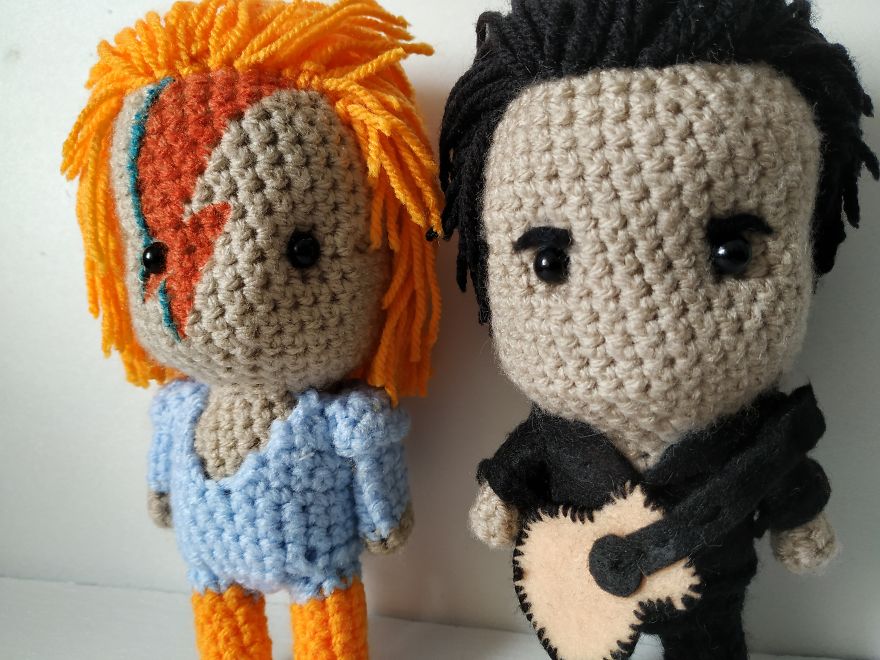 Crochet Freddie Mercury, David Bowie And Johnny Cash