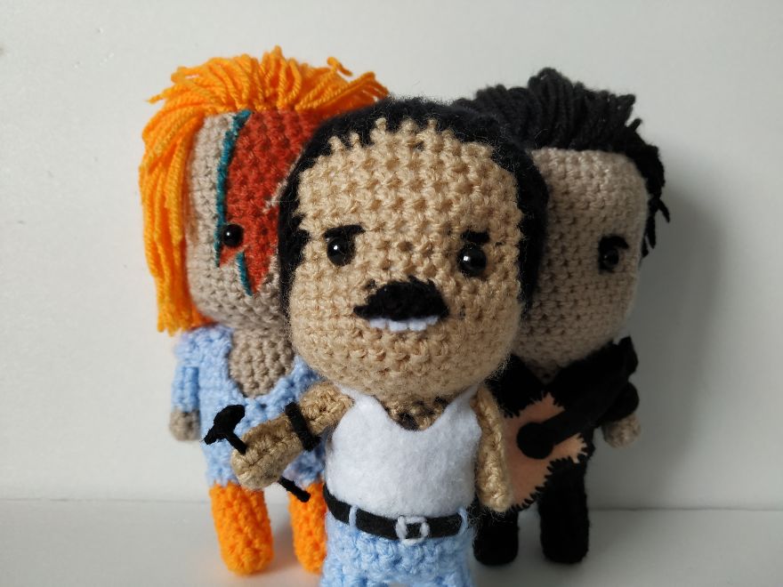 Crochet Freddie Mercury, David Bowie And Johnny Cash