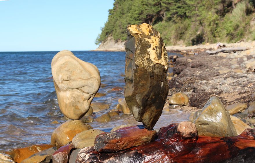 Sculptures From Balanced Coastal Stones