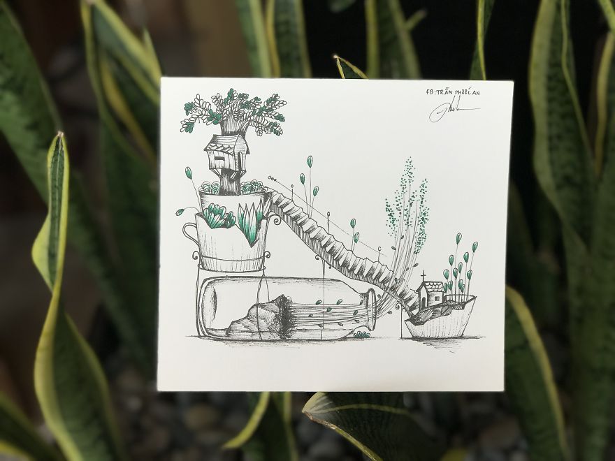 I Drew A Collection Of 9 Ideas About Mixing Plants And Home's Broken Things