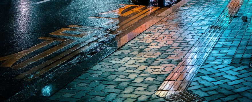 Rainy Roads (Neon Light Reflections)
