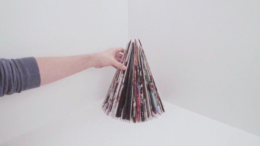 These Themed Christmas Trees Are Made From Old Magazines.
