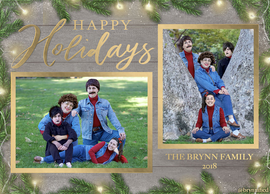 I Turn Myself Into 4 Pretend Family Members To Send Awkward Holiday Cards To My Actual Family