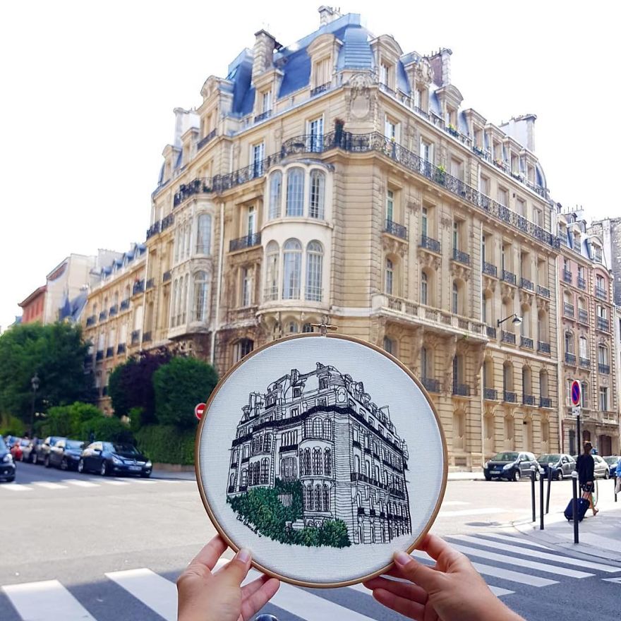 The European Architecture Immortalized In Embroidery By A Young Couple