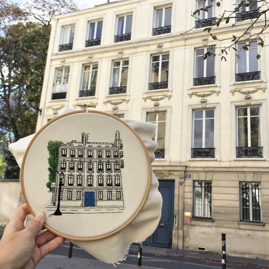 The European Architecture Immortalized In Embroidery By A Young Couple
