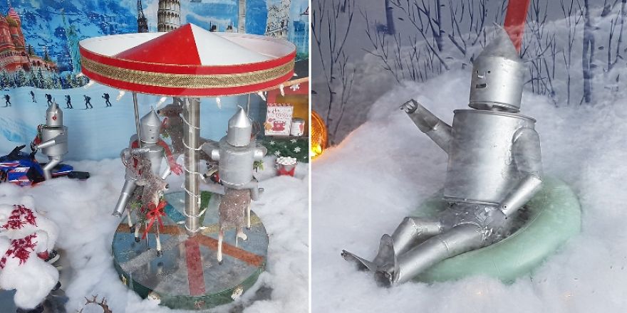 Tin Men Take Winter Vacation In Downtown St. John’s Christmas Display