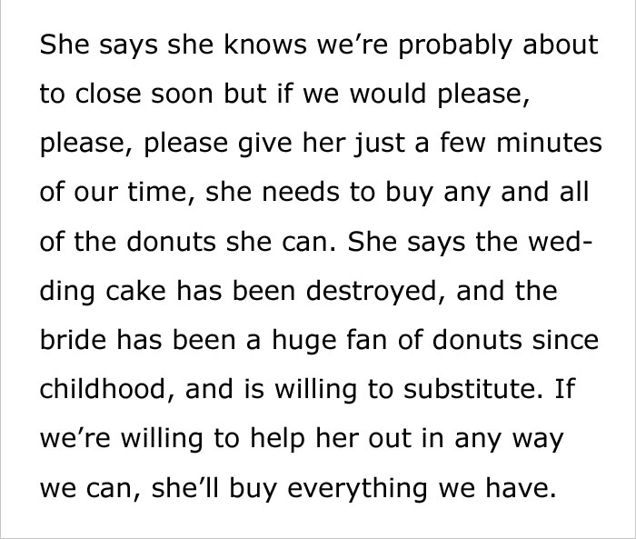 Ex-Wife Breaks Into Venue Trying To Ruin Ex-Husband's Wedding, Donut Shop Manager Saves The Day