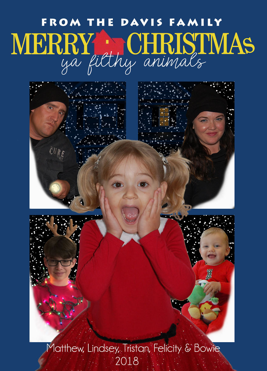 Home Alone Theme Christmas Card