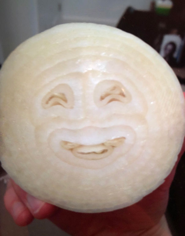 I Cut Open An Onion Only To Find A Smiley Face