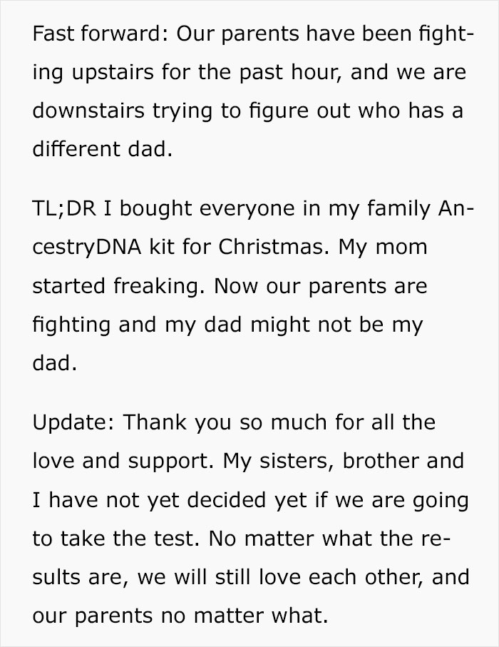 This Guy Bought His Whole Family A DNA Test For Christmas And It Turned Their Lives Upside Down