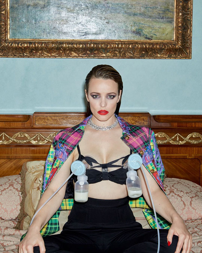 Rachel McAdams Poses In Versace While Pumping Her Milk