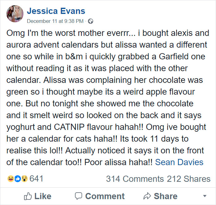 Mom's Hilarious Fail Goes Viral After Her 9-Year-Old Ate From Advent Calendar For Cats For 11 Days