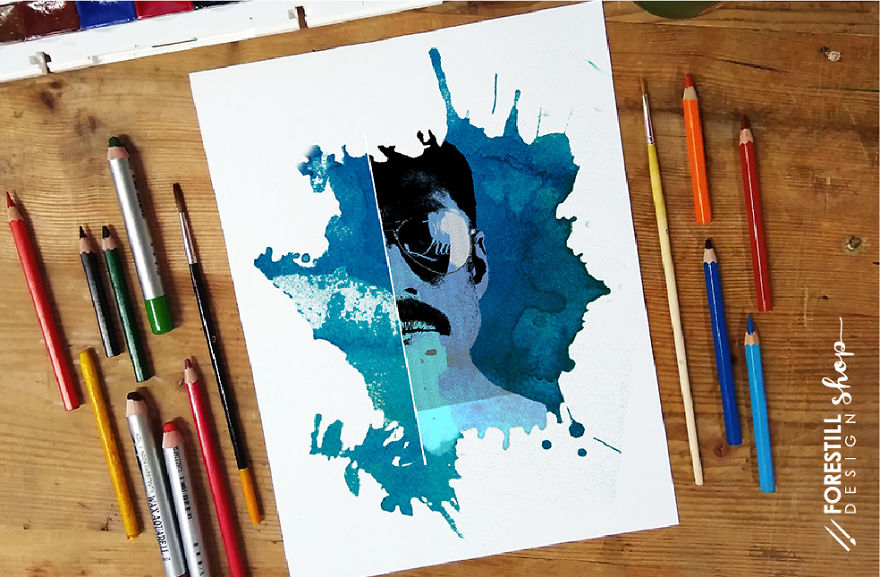 Freddie Mercury Turned Into Pure Aquarelle Art Freddie Mercury Turned Into Pure Aquarelle Art