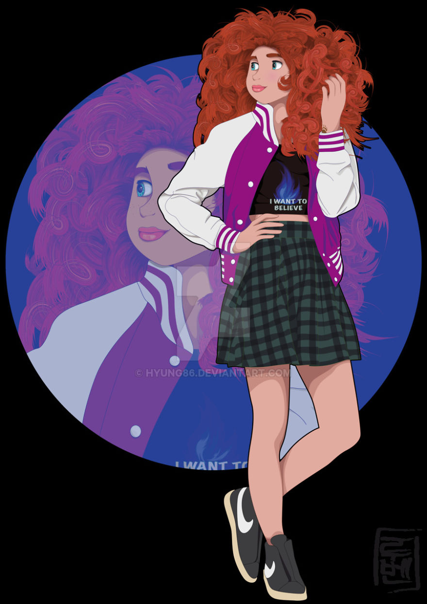 Artist Imagines How The Disney Characters Would Be If They Were Students These Days And The Result Is Really Cool