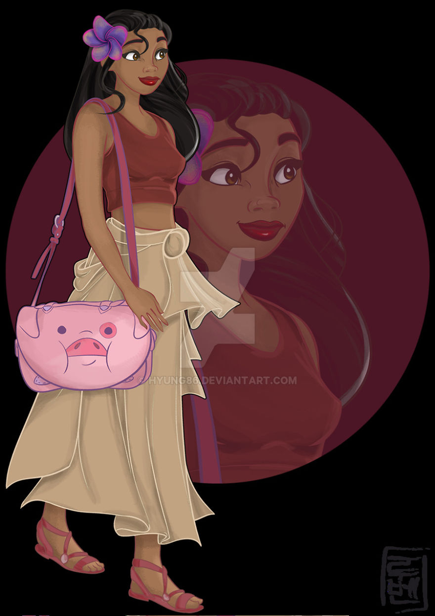 Artist Imagines How The Disney Characters Would Be If They Were Students These Days And The Result Is Really Cool