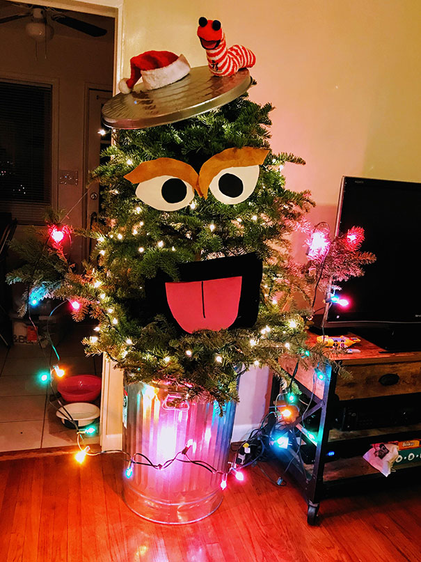 Ugly Christmas Tree Turned Into Oscarmas (And Slimy)