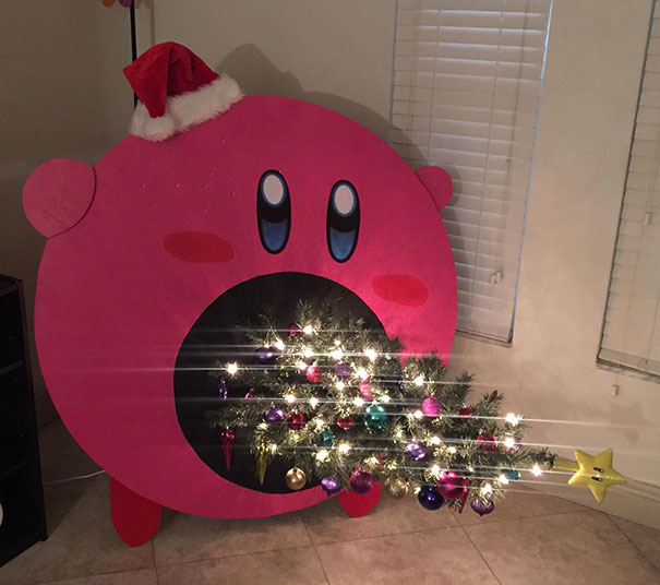 Kirby Sucking Up Our Christmas Tree