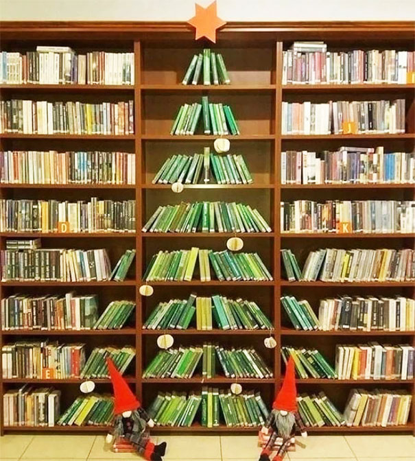 Christmas Tree At A Public Library