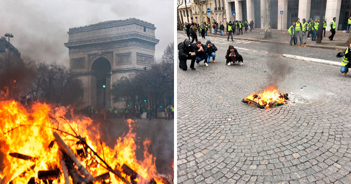 Someone Shows How Paris Protest Fire ‘Actually Looked’, Gets Shut Down With Facts
