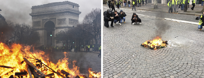 Someone Shows How Paris Protest Fire 'Actually Looked', Gets Shut Down With Facts