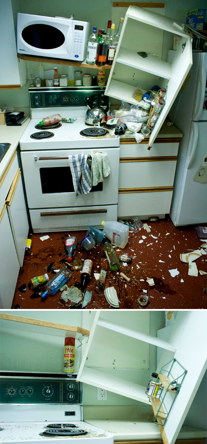 We Had Too Much On Our Shelf And In Our Cupboard, So It Broke. But It Could've Been Worse Without Pam
