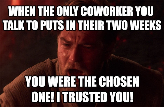 Meme about coworker with Obi-Wan Kenobi 