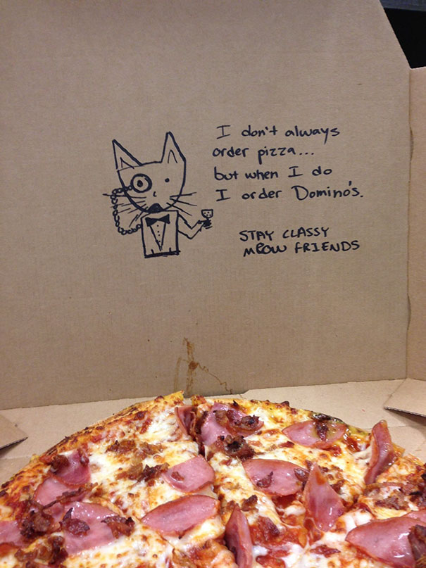 I Deliver Pizza Part Time. Somebody Ordered Online With The Instructions "Draw A Classy Cat"