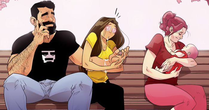 Este artista que ilustra su vida diaria junto a su esposa anuncia que van a tener un bebé, y comparte sus dificultades en 8 cómics