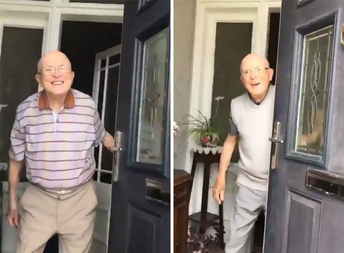 The Way This 87 Y/O Grandpa Reacts Every Time His Granddaughter Comes To Visit Him Goes Viral