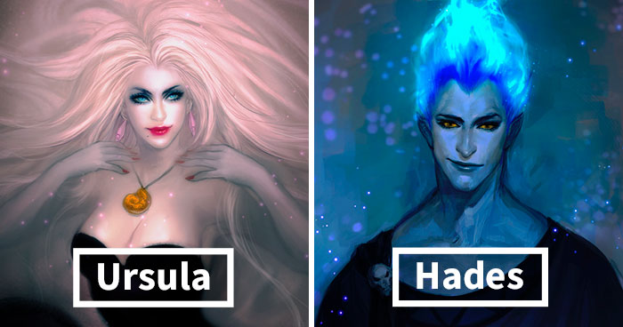 Artist Shows How Disney Villains Would Look If They Were The Main Characters