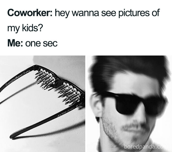 Meme about showing kids to a coworker 