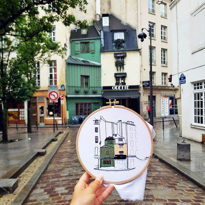 Traveling Couple Recreate The Architecture Of European Cities With Charming Embroidery