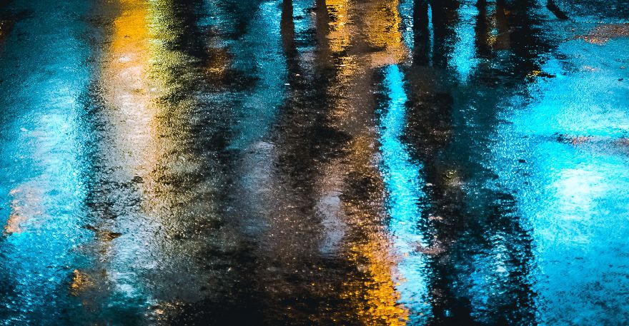 Rainy Roads (Neon Light Reflections)