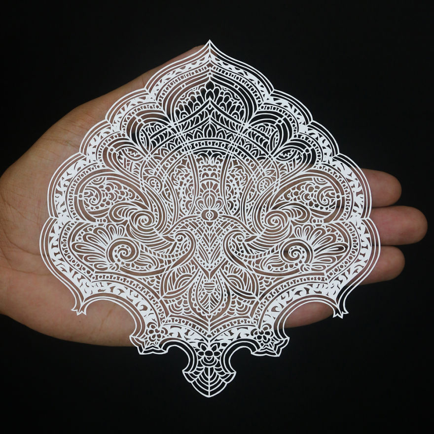 I Create Intricate Paper Art: Each Paisley Cutout Took At Least 7 Days To Complete