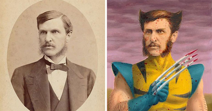 Artist Turns Vintage Portraits Into Heroes Of Pop Culture