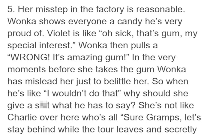 Tumblr User Explains Why Violet Should Have Won In "Willy Wonka & The Chocolate Factory"