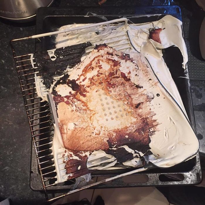 Hid The Ham From The Dog In The Oven. On A Plastic Carving Tray. Turned The Oven On To Preheat For The Roast Turkey