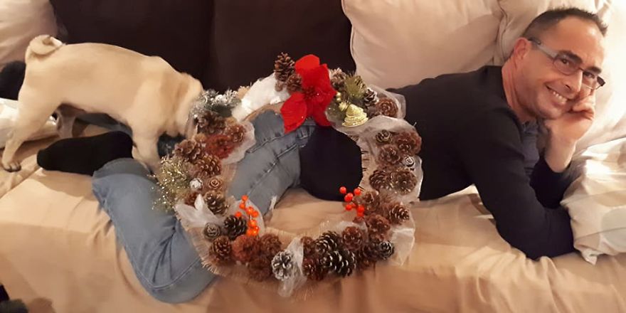 Obviously This Wreath Was Hand Made For Christmas! Made From Pine Cones, It Must Smell Heavenly...