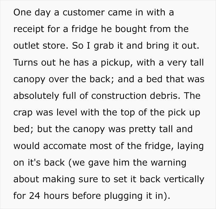 Angry Customer Demands To Tie Up His Fridge With T.V Cable, Sears Employee Lets Physics Teach Him A Lesson