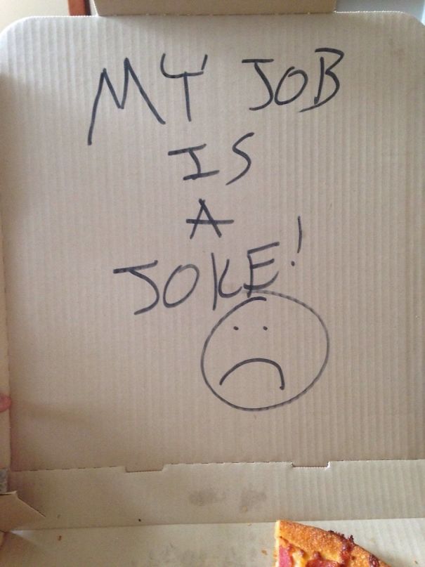 We Asked The Pizza Guy To Put A Joke In The Box
