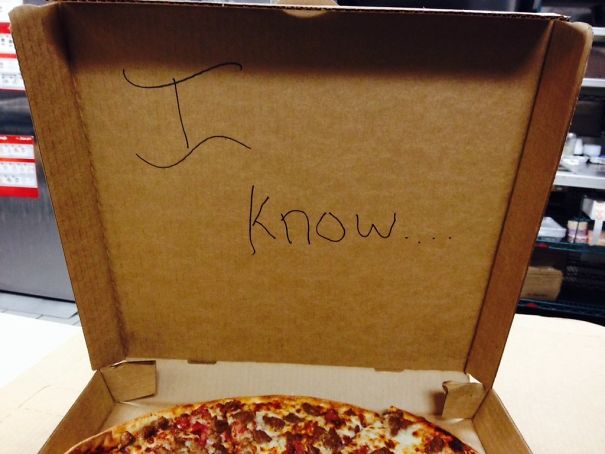Customer Asked Me To Write "I Love You" On The Pizza Box. Wrote This On The Inside
